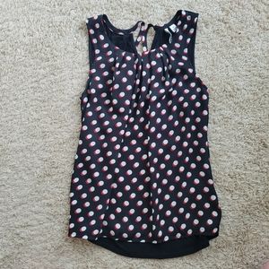 Elle Black/Red/Gray Polka Dot Tank XS